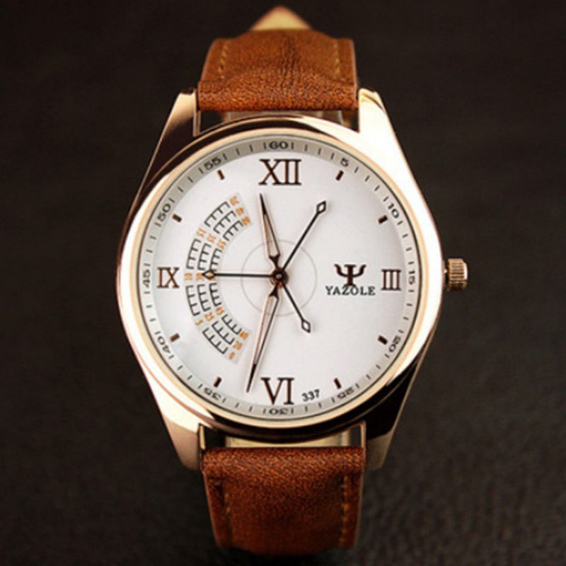 Luxury Watches Unique Fashion Men'S Watch Waterproof Watch Leather Watch