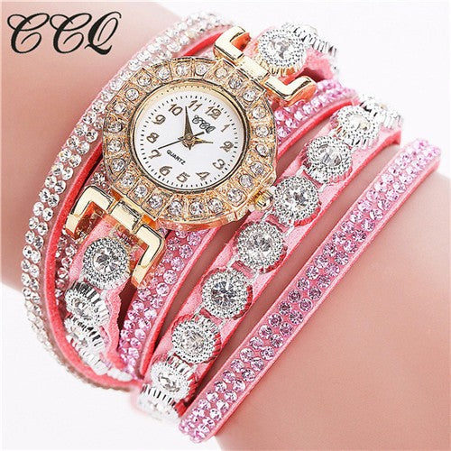 Casual Women'S Watch Rhinestone Watch Leather Watch