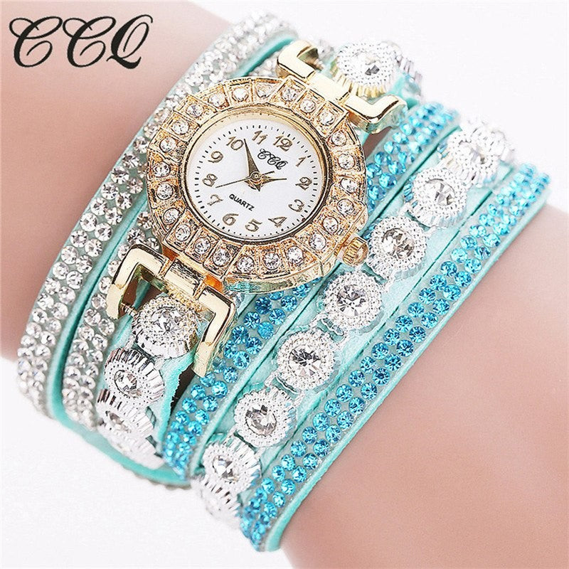 Casual Women'S Watch Rhinestone Watch Leather Watch