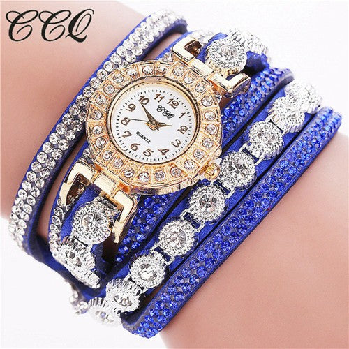 Casual Women'S Watch Rhinestone Watch Leather Watch